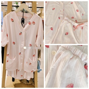 短袖 短裤 家居服套装 tutu国内专柜 包邮 女士睡衣薄款 甜美草莓 夏季
