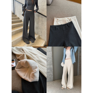 女冬加绒垂感阔腿裤 软糯银狐绒微喇休闲裤 过冬神裤 NanaByNana