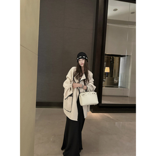 双面呢大衣 重工贝壳绣羊毛毛呢外套女冬季 NanaByNana 秋冬胶囊