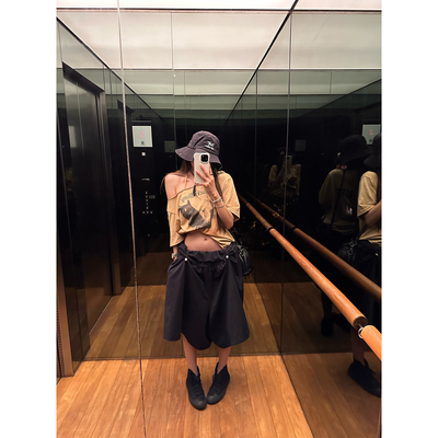 NanaByNana【罗萨街头】双版本三穿可调节裙裤女春设计感阔腿短裤