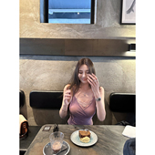 NanaByNana 纯欲撞色假两件蕾丝吊带背心女肩带可调节 洛可甜心