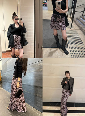 NanaByNana【Leopard】双版本 浪漫紫色豹纹半身裙女春夏度假短裙