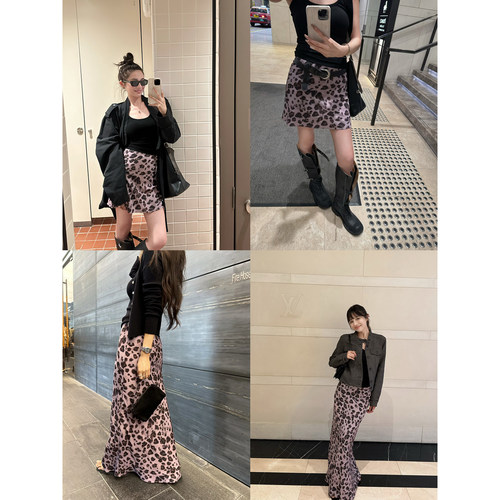 NanaByNana【Leopard】双版本 浪漫紫色豹纹半身裙女春夏度假短裙