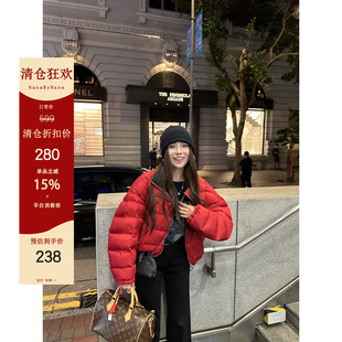 【4折粉丝福利】双面穿90白鸭绒羽绒服女冬撞色保暖外套
