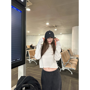 荃棉打底短款 NanaByNana t恤女秋季 雪花磨毛长袖 上衣 百搭神器