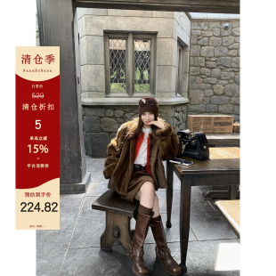 【5折粉丝福利】环保紫貂毛皮草外套女冬季宽松毛绒外套