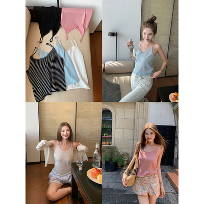 NanaByNana【盛夏手书】天丝U领吊带背心女夏季显瘦美背内搭上衣