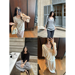 NanaByNana【云端小调】”呼吸感“天丝亚麻中袖T恤女夏修身上衣
