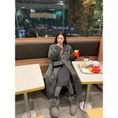 秘鲁羊驼羊毛双面呢大衣女冬季 NanaByNana 爱尔兰初雪 毛呢外套