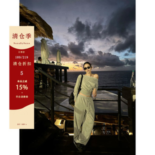 【5折粉丝福利】美式辣妹卫衣套装女春露肩长袖卫衣长裤