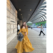 重工雪纺长袖 NanaByNana 阿弗洛狄忒 连衣裙女春秋荷叶边长裙