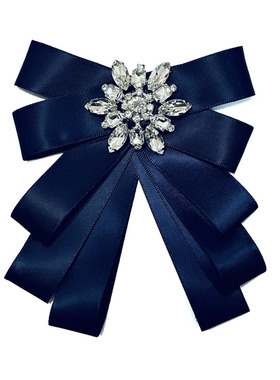 宝蓝色宝石丝带蝴蝶结领结英伦学院风合唱团长飘带领花女童生配饰