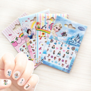 可爱卡通儿童指甲贴画爱沙苏非小猪KT公主美甲贴纸宝宝女童打扮