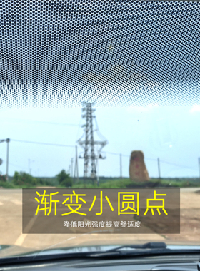 车窗玻璃贴遮阳前档滤光条防炫目静电贴黑色圆点渐变玻璃贴膜