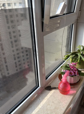 自粘玻璃贴黑色网眼遮阳车窗防晒贴膜透光滤光贴防脱落网状窗贴