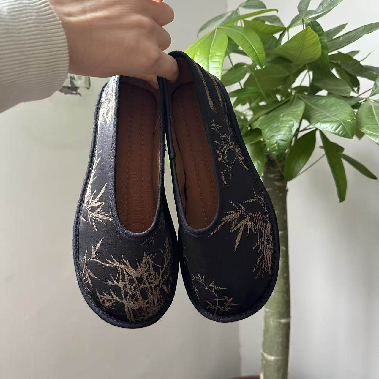 醋酸春秋新款千层底布鞋休闲养脚一脚蹬单鞋新中式民族风女鞋