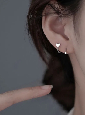 s925纯银简约弹簧耳钉2020年新款潮耳饰小众个性冷淡风耳环女螺旋