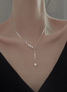 珍珠流苏项链气质简约极细