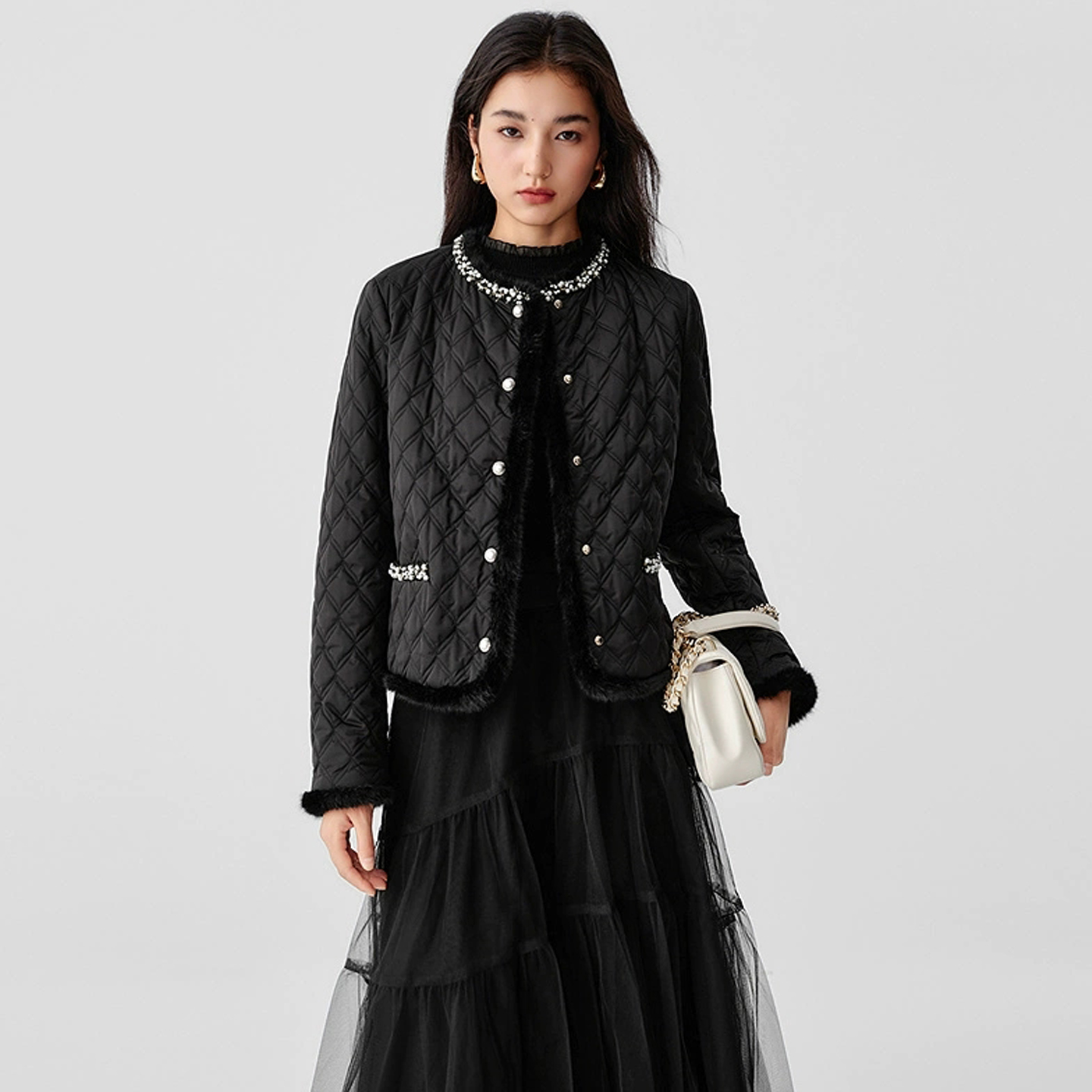 冬季气质香风棉服短款外套棉衣女