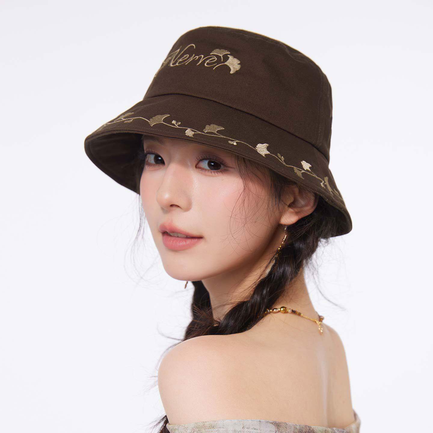 新款夏季刺绣渔夫帽韩版百搭甜美可爱文艺复古盆帽遮阳女帽子