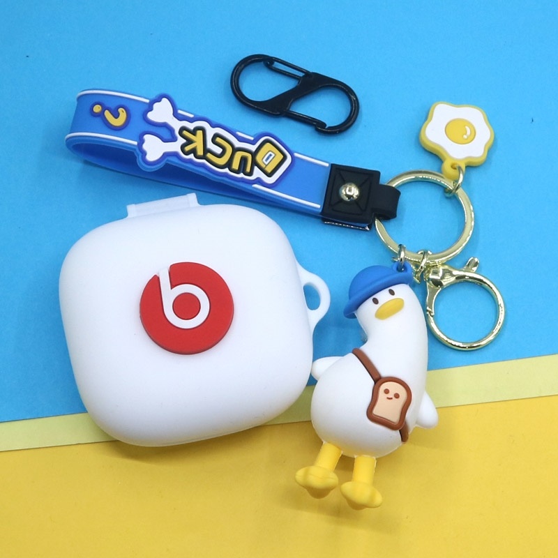 适用Beats Fit Pro蓝牙耳机保护套Powerbeats Fit可爱萌卡通歪脖子挂件连体硅胶软壳