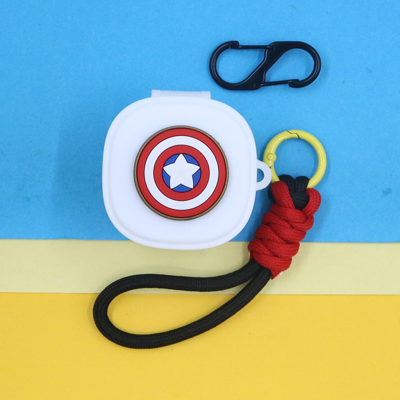 适用铁三角ATH-SQ1TW2 小方糖SQ1TW1/2代蓝牙耳机保护套潮酷简约个性创意蜘蛛蝙蝠侠手绳挂饰连体硅胶软壳