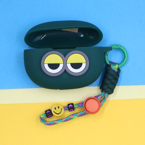 适用Beats Studio Buds+蓝牙耳机保护套潮酷个性可爱简约纯色大萌眼睛笑脸手绳挂饰连体硅胶软壳