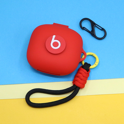 适用Beats Fit Pro运动降噪蓝牙耳机保护套Powerbeats Fit个性潮酷拼色打结编织短挂绳钥匙圈挂饰硅胶软壳