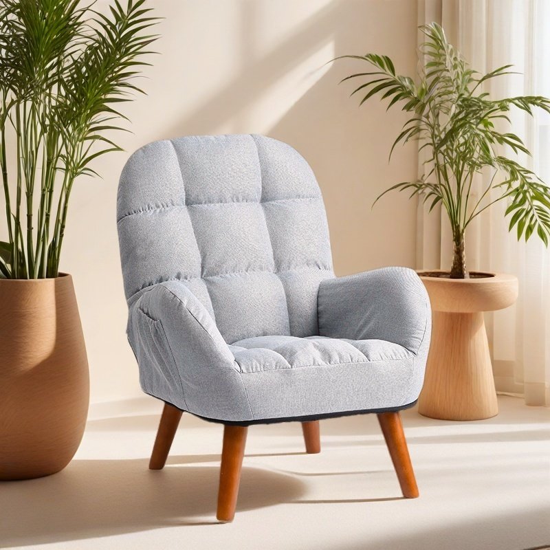 日式小户型休闲靠背椅布艺懒人沙发小型单人孕妇哺乳喂奶椅子