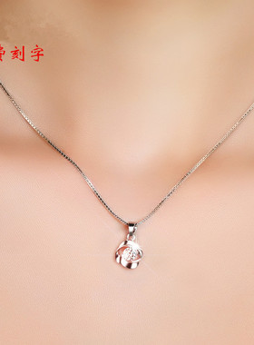 银饰品项链四叶草吊坠韩版