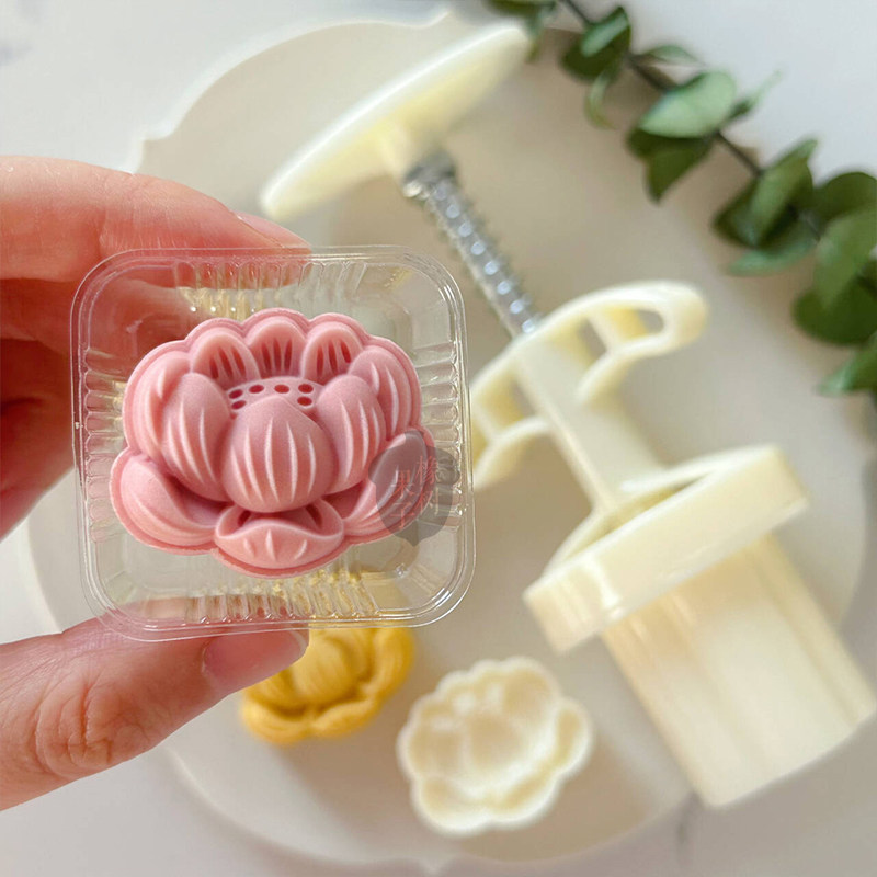 莲花中秋绿豆糕宝宝辅食月饼模具