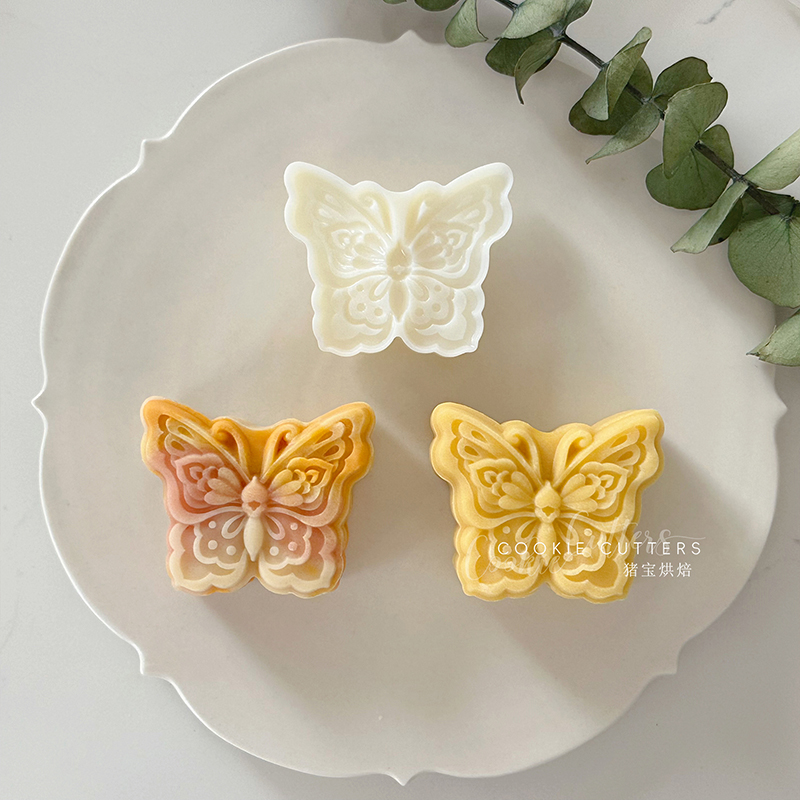 蝴蝶福叠月饼绿豆糕模具