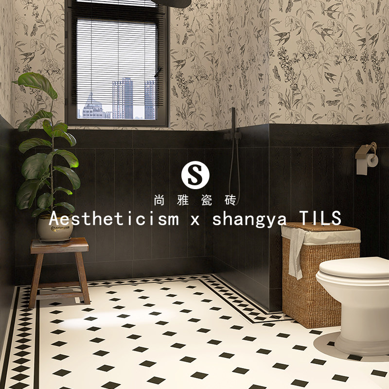 法式卫生间瓷砖厨房阳台厕所洗手间墙地砖全瓷拼花砖花片砖仿古砖