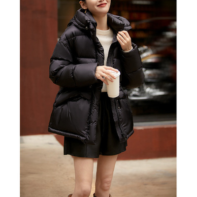 蓬松度750+95白鹅绒羽绒服女款高端女装中长款平湖冬季加厚鹅绒