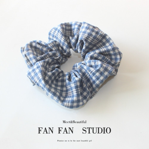 韩系ins风小肠发圈简约百搭发饰大肠格子布头花扎头绳皮筋头饰品