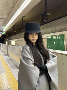 秋冬新款羊毛呢骑士帽子女韩版凹顶海军帽英伦时尚百搭马术帽礼帽