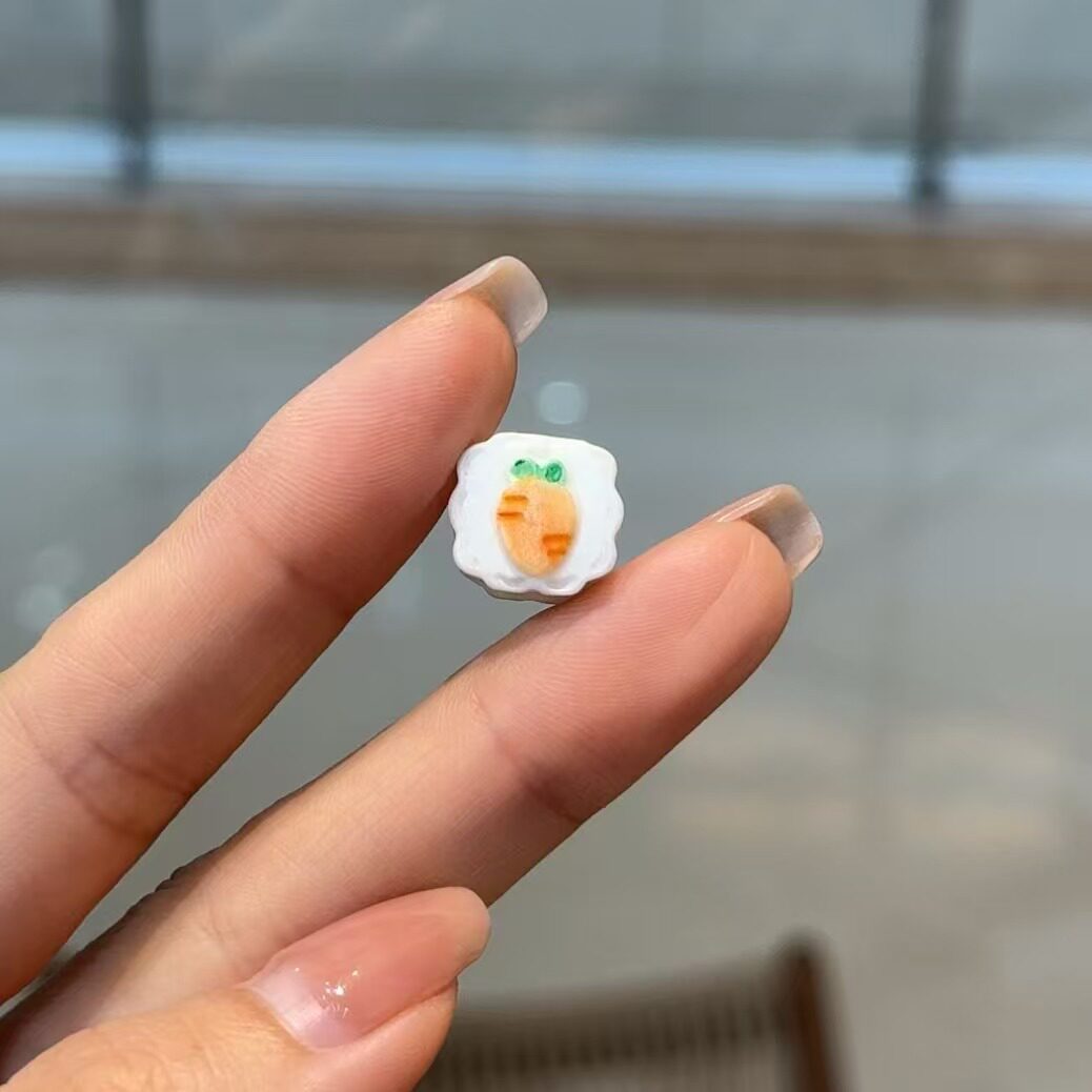 新品根付胡萝卜饼干配件diy手
