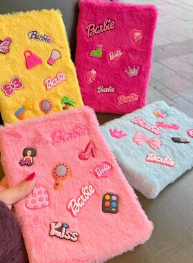A5毛绒记事本美式芭比可爱学生手账本礼物少女心创意随声记事本