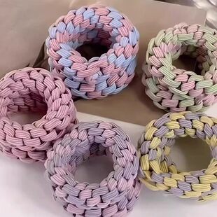 2026新款高弹力耐用发圈手工编织皮筋丸子头发绳女扎马尾头绳发饰