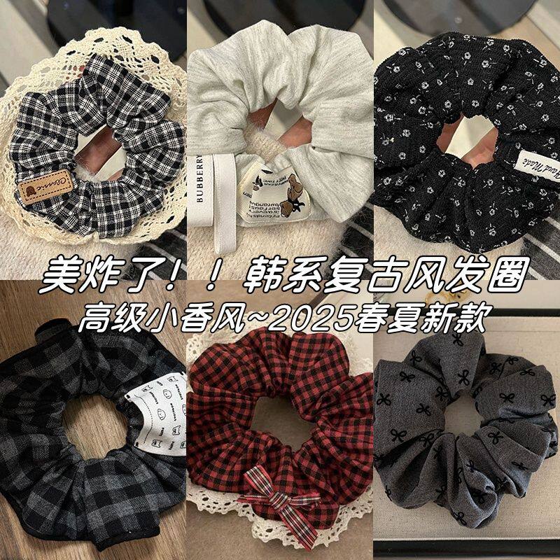 学院风气质碎花灯芯绒大肠发圈慵