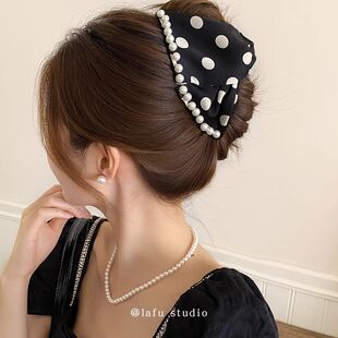 高级感珍珠发夹女抓夹后脑勺发卡大号鲨鱼夹2025新款头发夹子头饰