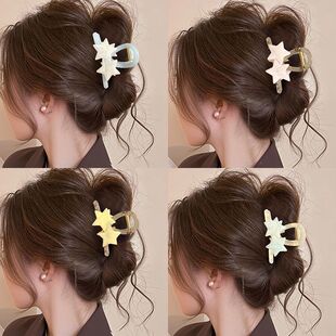 2025新款高级抓夹春夏元气甜妹可爱五角星星发夹女后脑勺抓夹