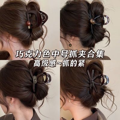 发量少抓夹女2025新款高级感后脑勺盘发发夹中号头发鲨鱼夹子头饰