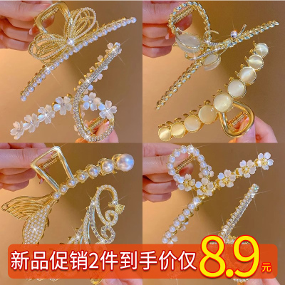 大号流苏抓夹高级感古风发饰发夹女2024新款金属鲨鱼夹后脑勺头饰