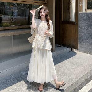 【现货】夏季新款绣花上衣+网纱半裙两件套2B203-1659-P185-K298图片