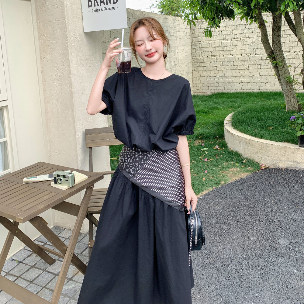 现货，蝙蝠袖上衣半身裙套装（配丝巾）2B203-1550-P155-K238,女装套装/套裙,淑塔可可