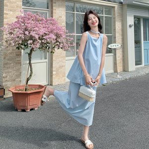 【现货】夏季新款假两件连衣裙2B203-1636-P150-K238，女装连衣裙，淑塔可可