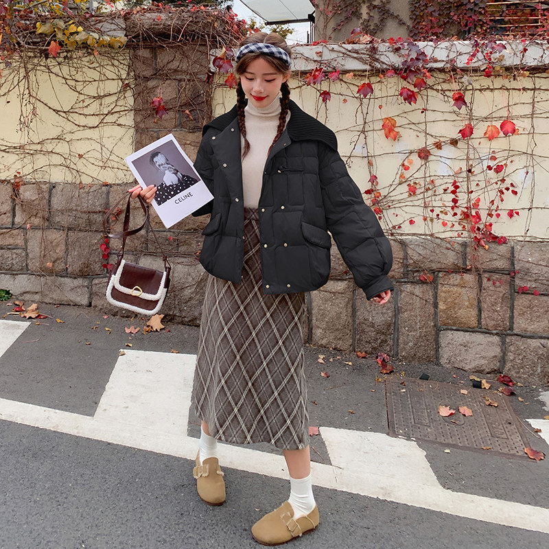 【现货】，两色90绒短款牛角扣羽绒服151-1289-P265-K389,女装羽绒服,淑塔可可