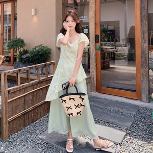 【现货】夏季新款假两件提花连衣裙2B203-1651-P150-K238，女装连衣裙，淑塔可可