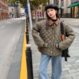 【现货】，灯芯绒领撞色菱格棉衣151-1273-P155-K228，女装棉衣/棉服，淑塔可可
